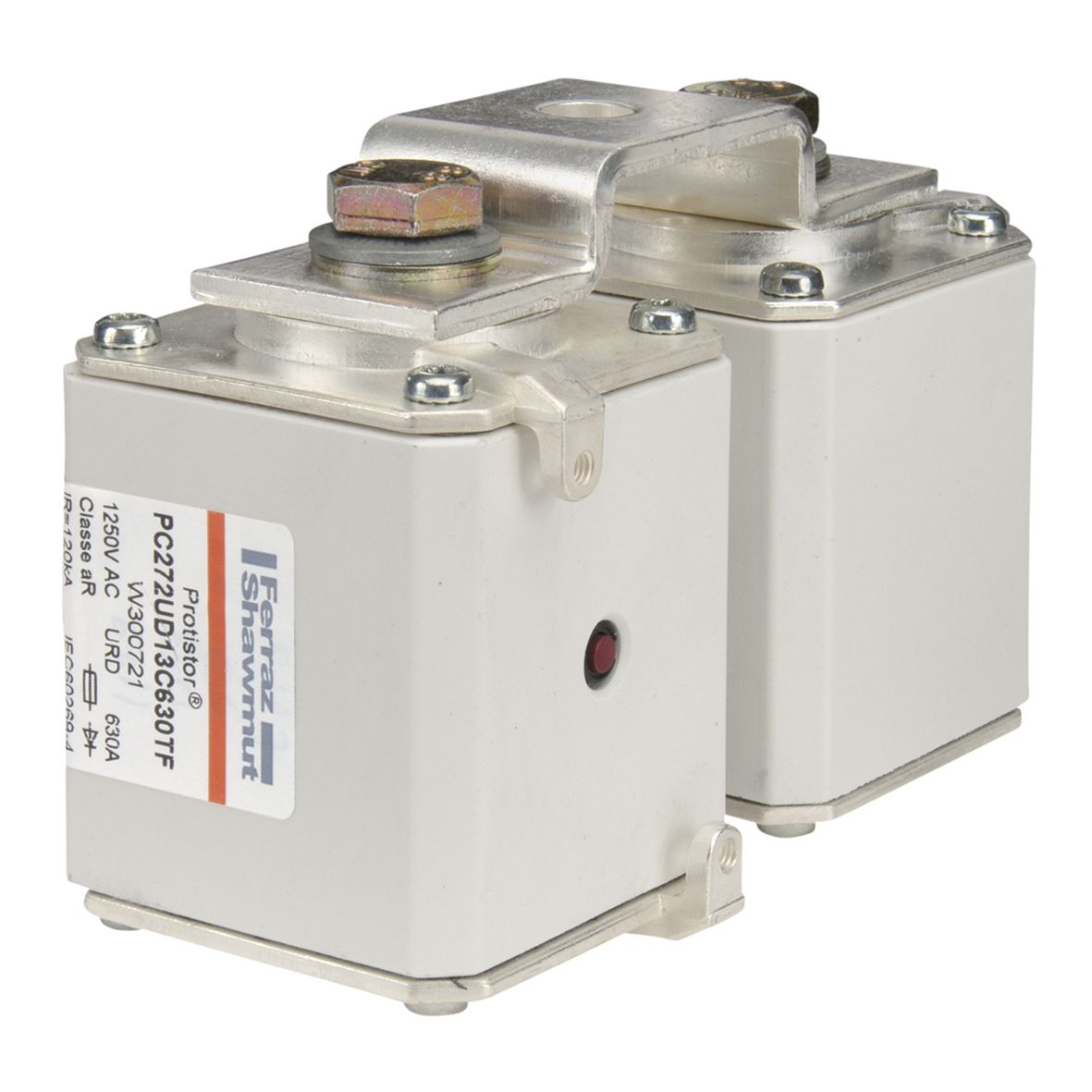 W300721 - Size 2x72 type TTF M10 or M12 threaded terminals with omega bar aR 630 A 1250VAC